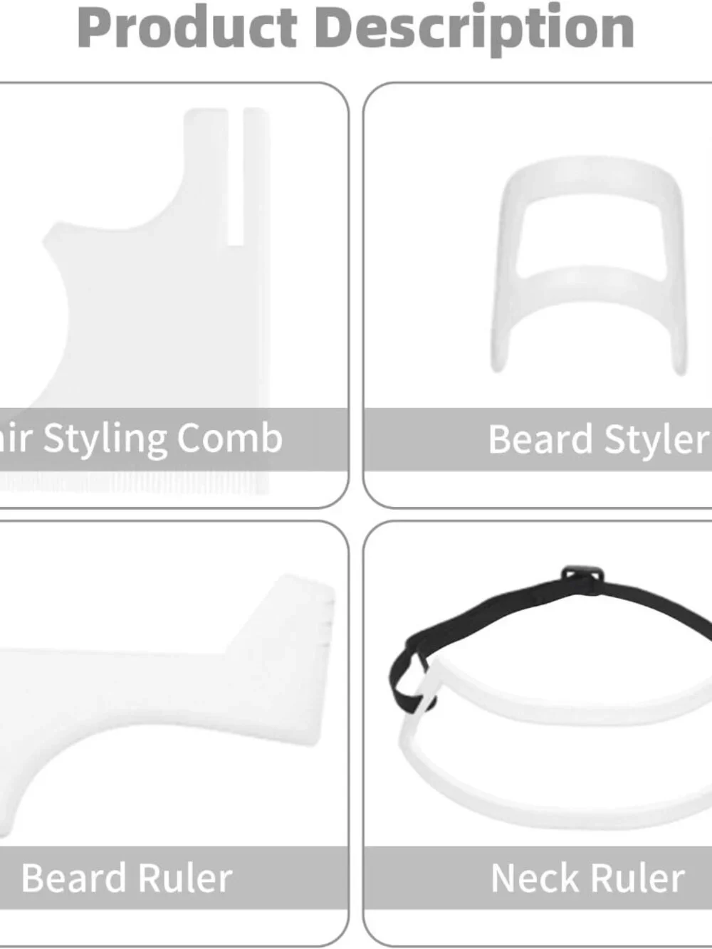 Beard Styling Template Set for Men, Multi-Angle Grooming